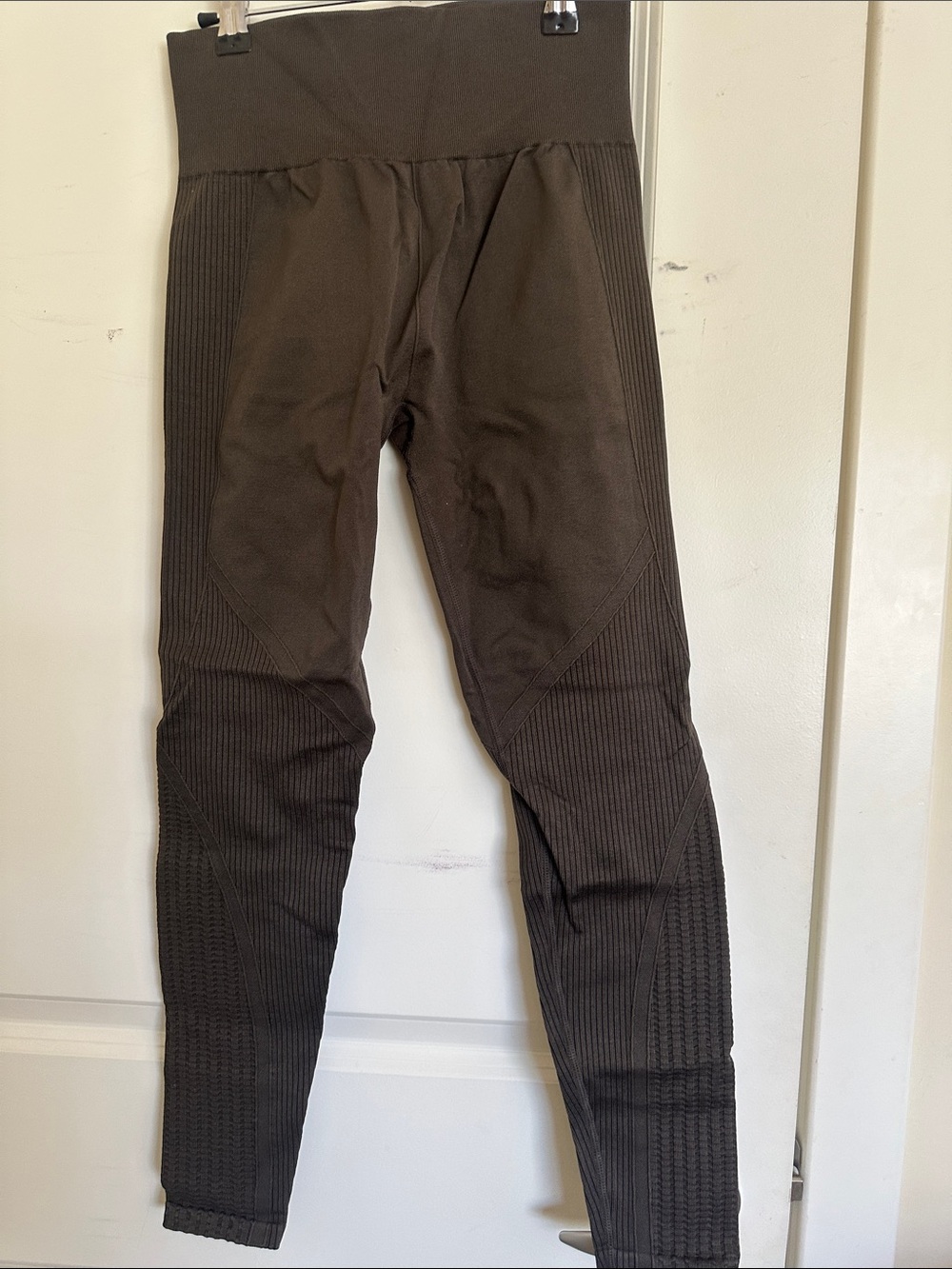 High-Waist Brown Performance Pants